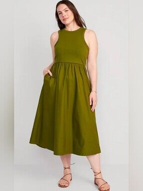 Olive Green Old Navy Dress 2XL Racerback Dress